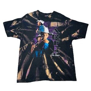 Vintage 1992 Garth Brooks AOP Tour Shirt XL Single Stitch USA Bleach Splatter T